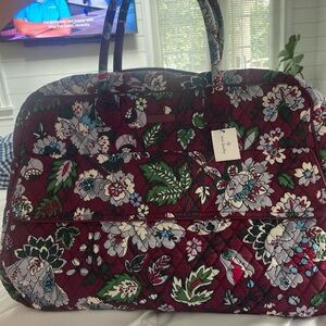 Vera Bradley Burgundy Floral Quilted Travel Bag